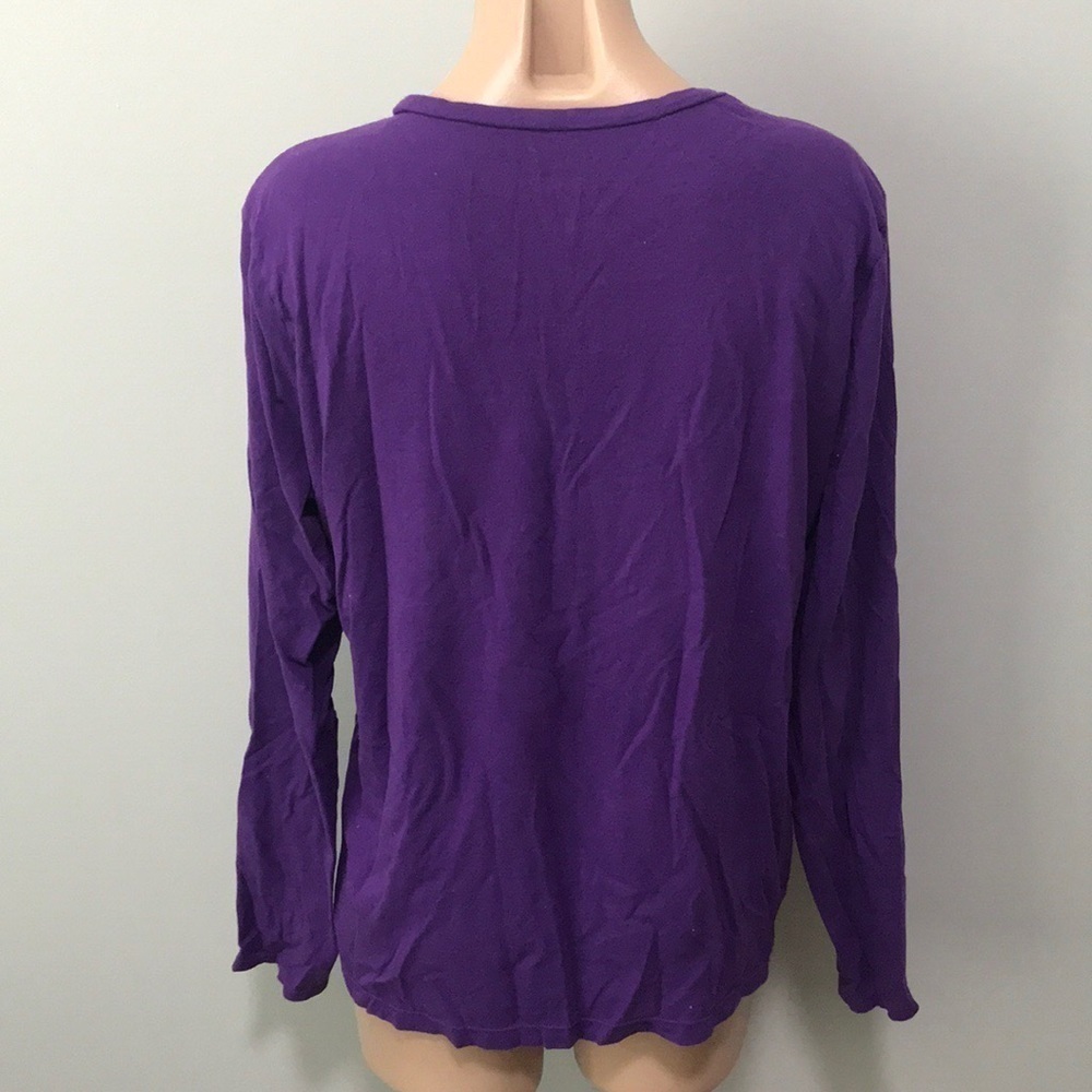 Halloween Witch Bat Spider Purple Long Sleeve Top - Picture 3 of 4
